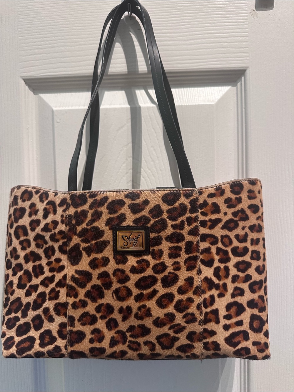 Sharif Studio Y2K leopard print cowhide tote